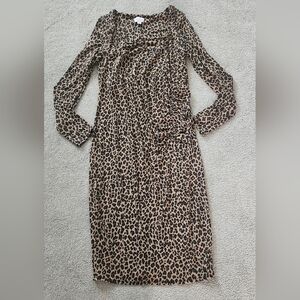 Leopard Print Long Sleeve Dress Maternity